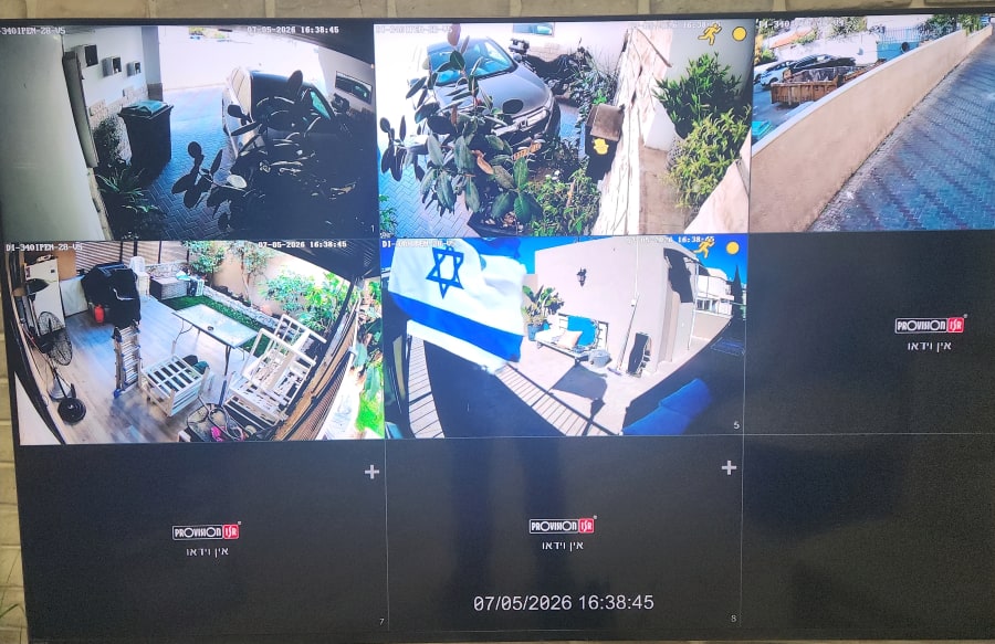 מסך מערכת הקלטה עם תצוגת מספר מצלמות